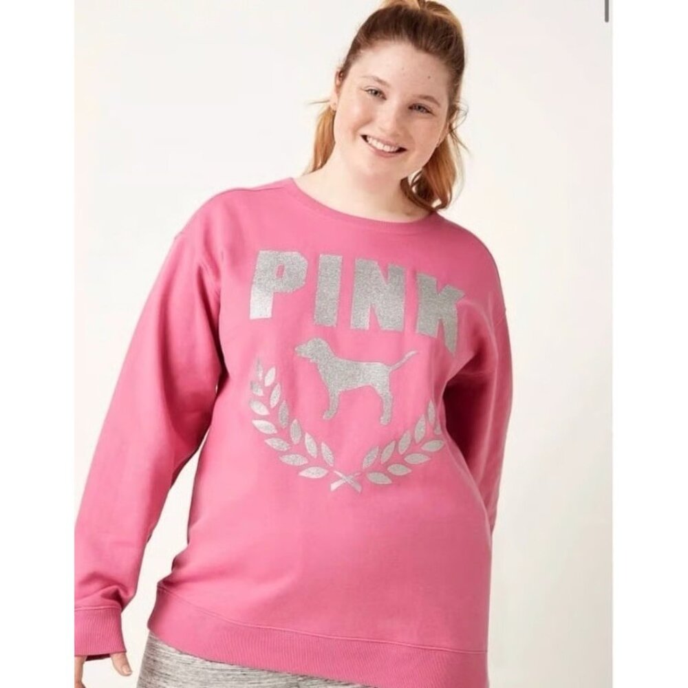 Victoria's Secret Women’s PINK Sweatshirt Medium Size Long Sleeves - Picture 1 of 8